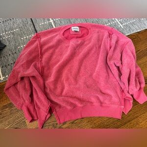 American Eagle Outfitters red Terry Crew Sweatshirt